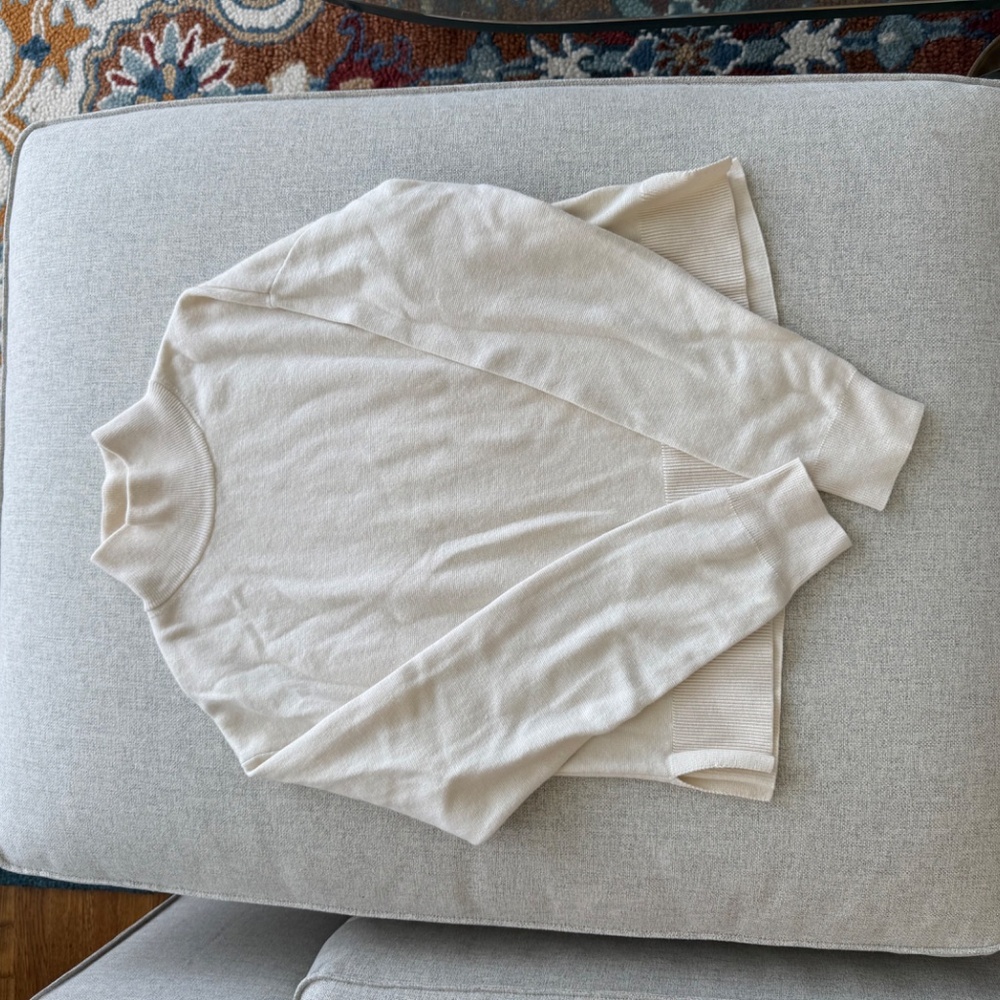 Paris Atelier & Other Stories White Cotton Wool Mockneck Sweater